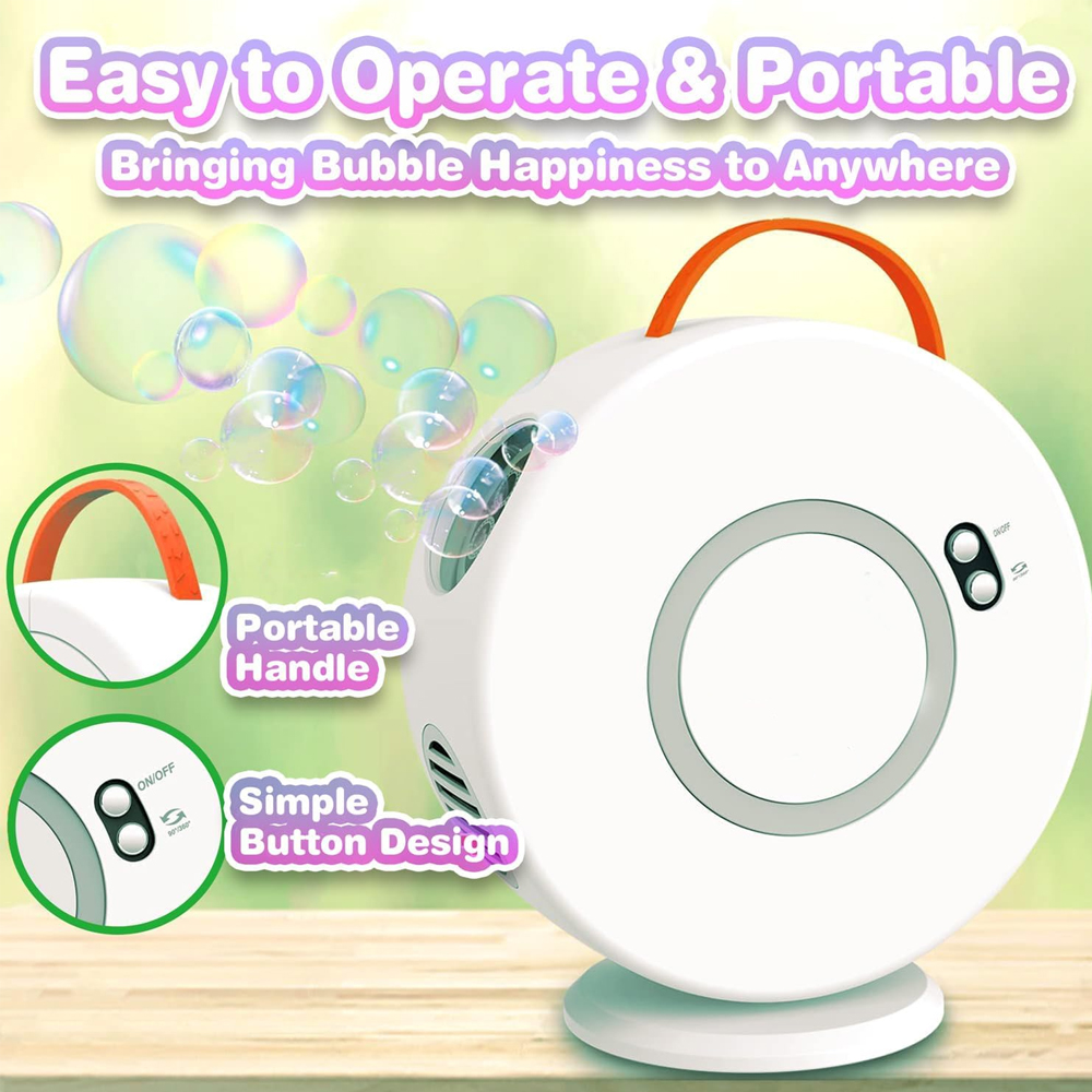 Bubble Machine for Kids,Automatic Bubble Blower Rechargeable, Auto Rotatable Portable Bubble Maker Electric Bubbles Toy,Electric Bubbles Toy for 3 4 5 Year Old,Outdoor Wedding Party Gifts