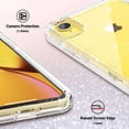 thumbnail image 2 of ULAK iPhone XR Case, Hybrid Hard PC Back Cover and Front Bumper Frame Phone Case for Apple iPhone XR 6.1 inch for Women Girls, Clear Glitter, 2 of 10
