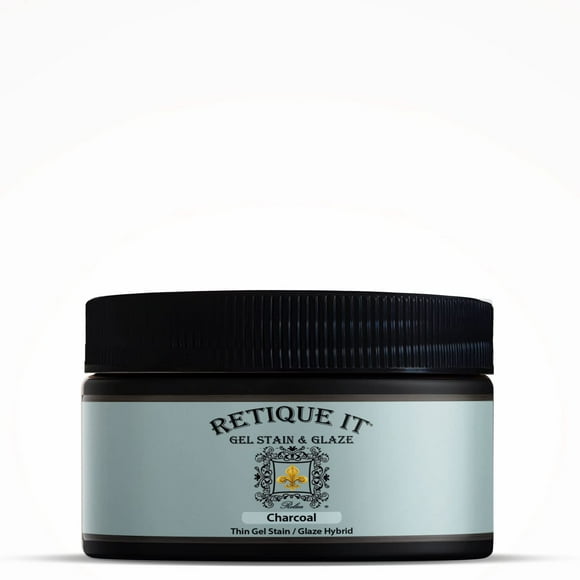 Gel Stain by Retique It, Thin Water-Based Gel Stain/Paint Glaze and Wood Stain Hybrid Charcoal