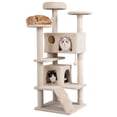thumbnail image 1 of Gymax 52'' Tall Cat Tree Tower w/2 Condos Plush Padded Perch Sisal Scratching Posts Beige, 1 of 10