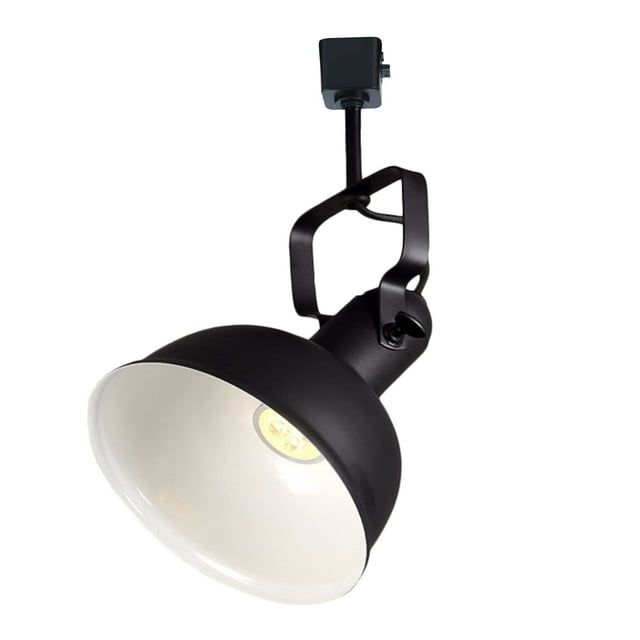 FSLiving J Type Track Lighting Heads,Black Iron Shade Ceiling Spot Lighting, Flexibly Rotatable Light, Adjustable Head Island Lighting Mini H Track Mounted for Kitchen Island Shopwindow - 1 Pack