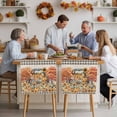 thumbnail image 4 of Thanksgiving Chair Covers Set of 8 Pumpkin Truck Flowers Black White Plaids Chair Back Covers Stretch Removable Washable Slipcovers Protector for Dining Room Kitchen Party Decor, 4 of 5