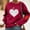 Wine, variant on Zorckvet Womens Valentines Hearts Sweatshirt, Valentine Cute Sweatshirts for Women Long Sleeve Pullover Tops Casual Round Neck Shirts Valentines Day Shirt