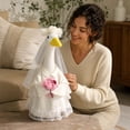 thumbnail image 7 of Cififendec Bride Goose Outfit Set, Lace Veil Floral Headpiece Wedding Gown and Artificial Flower Bouquet for 23" Porch Goose Statue Dressing, 7 of 7