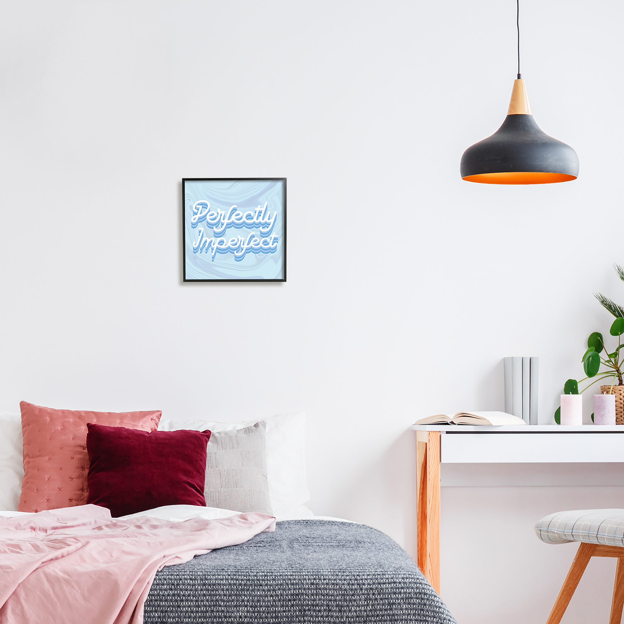 Stupell Industries Perfectly Imperfect Phrase Religious Painting Black Framed Art Print Wall Art