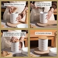 thumbnail image 7 of Ceramic Canisters Sets for Kitchen Countertop, Relief Food Storage Jar with Bamboo Lid, Stackable Container for Flour, Coffee, Pasta, Cereal, Tea, Cookies, Sugar, Spices, Pack of 4 (White), 7 of 7