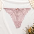 thumbnail image 2 of Culottes pour Femmes String en Dentelle Ajourée Dos en T Taille Basse Soie Glacée String Transparent, 2 of 9