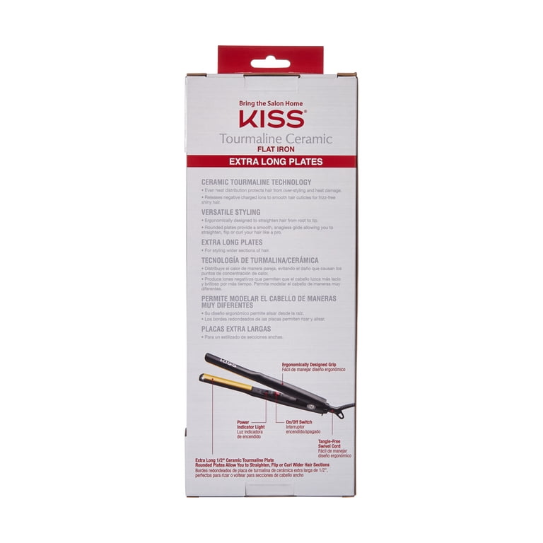 Kiss Tourmaline Ceramic Flat Iron Hair Straightener, 0.5" photo 7