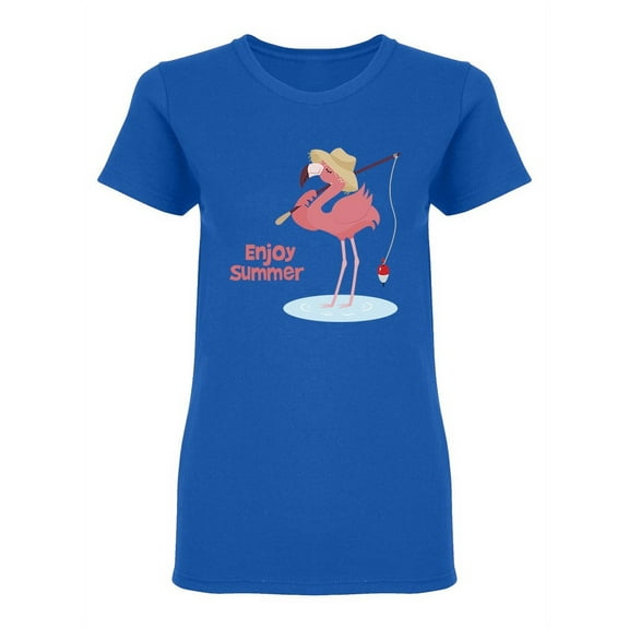 Enjoy Summer Flamingo Shaped T-Shirt Women -Image by Shutterstock, Female Large
