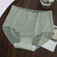 thumbnail image 2 of Gibobby Ropa interior hipster para mujer Bragas de seda helada para Yoga con sensación desnuda de Color sólido para mujer, ropa interior atlética de algodón con en el trasero(Verde， L), 2 of 3