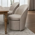 thumbnail image 3 of Kidol & Shellder Modern Swivel Accent Chair with Solid Wood Frame & Boucle Fabric Multi-Use Dining Chair, Vanity Makeup Seat - Easy Assembly Upholstered Chair, Oatmeal 2PCS, 3 of 6