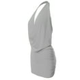 thumbnail image 2 of A2Y Women's Deep Sexy V-Neck Halter Backless Party Club Mini Dress Silver 3XL, 2 of 3