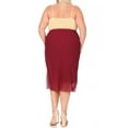 thumbnail image 3 of Women's Plus Size High Rise Chiffon Overlay Maxi Draped Skirt with Waist Tie Accent, 3 of 6