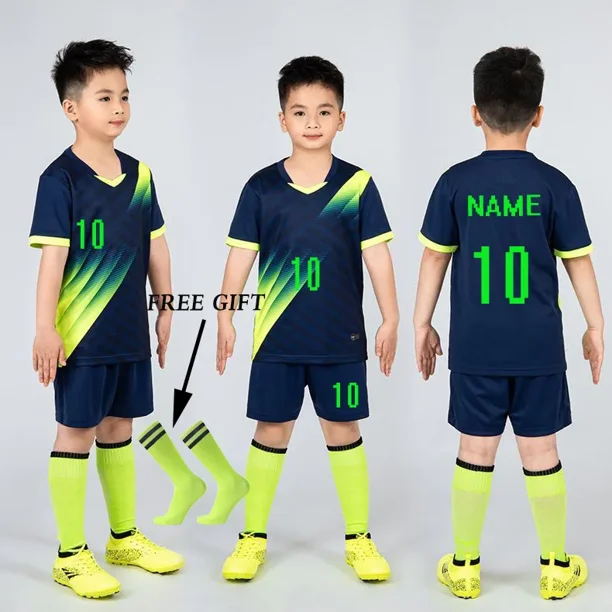 Camiseta de futbol para ninos chandal uniformes deportivos de futbol para ninos ropa deportiva para jugar a la pelota kits chaleco traje de futbol para ninos calcetines 1 Walmart en linea