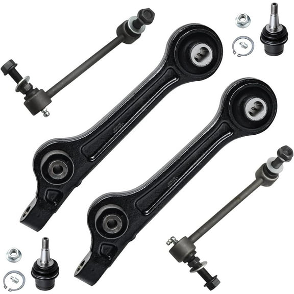 Detroit Axle - RWD Front End Kit for 2011-2019 Chrysler 300 Dodge Charge Challenger, 2 Lower Rearward Control Arms 2 Lower Ball Joints 2 Sway Bars 2012 2013 2014 2015 2016 2017 2018 Replacement