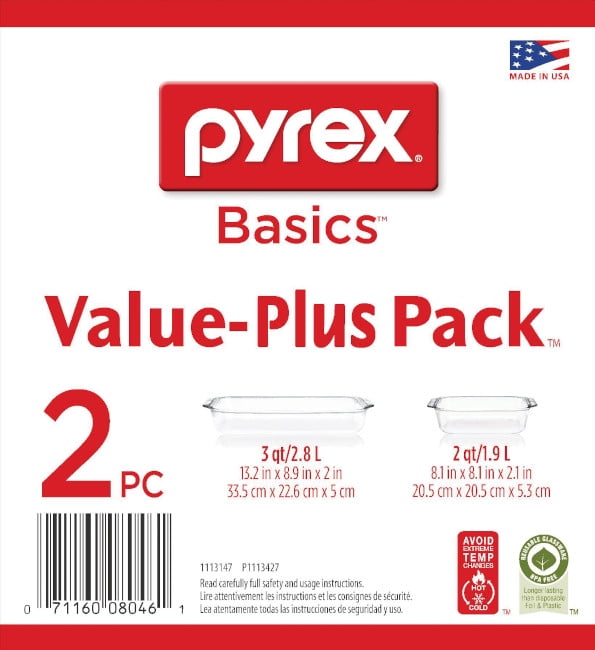 Pyrex Basics Glass Bakeware Set Value Pack, Set of 2 Ubuy Sri Lanka