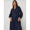 thumbnail image 2 of Textured V-Neck Maxi Dress with Button Detail, 2 of 7