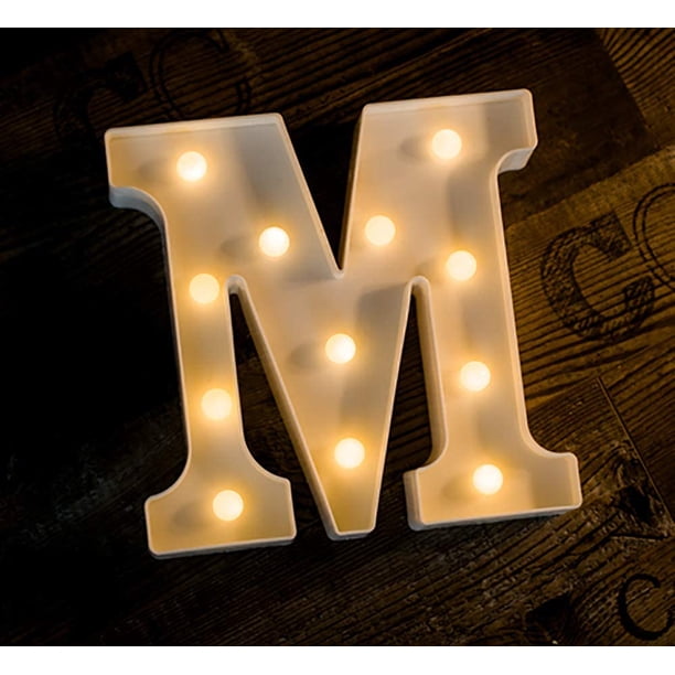Luces LED con letras, letrero iluminado, letrero con letras para luz nocturna, boda/fiesta de cumpleaños, lámpara de Navidad alimentada por batería, decoración de Bar para el hogar Sincero Hogar