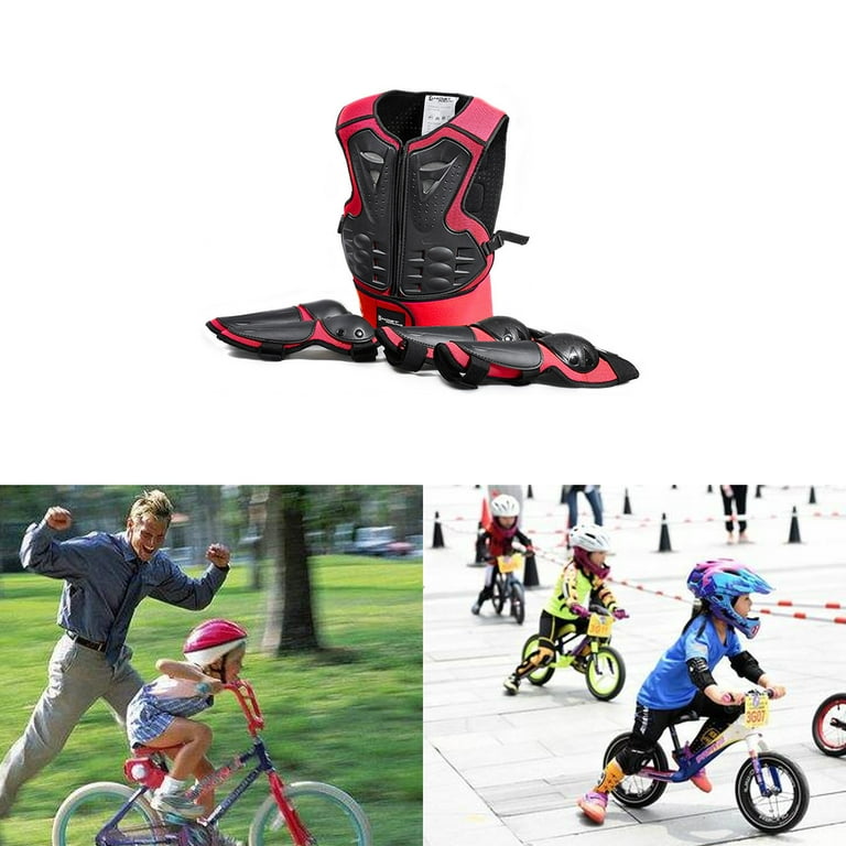 Protection Enfant Moto/ATV – Plastron + Coudières + Genouillères – Rouge Et Noir – Neuf