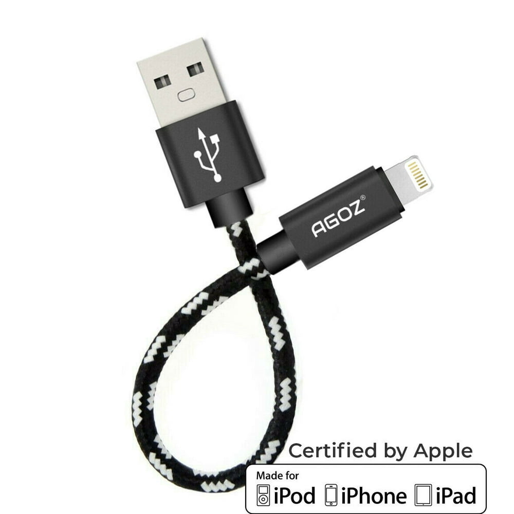 Agoz 6 inch Short Apple MFI Certified Lightning Cable, Fast Charger