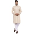 thumbnail image 1 of Maple Clothing Kurta Pyjama en Coton Tenue Ethnique Imprimée Indienne Décontractée (Blanc Cassé, 3TG), 1 of 6