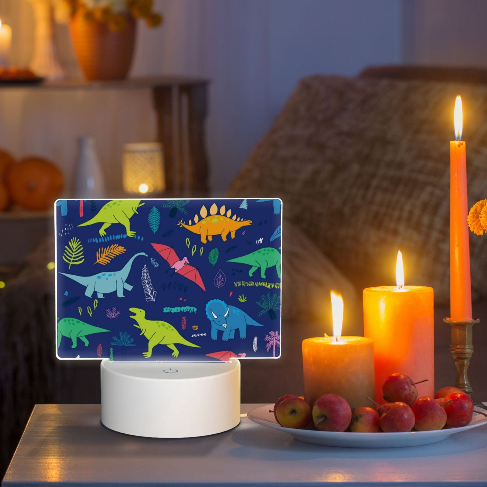 Kdxio Dinosaurs Rectangular Acrylic Night Light Acrylic Sleep Night Light Friend Gifts for Birthday Gifts for Women Teens Boys Girls