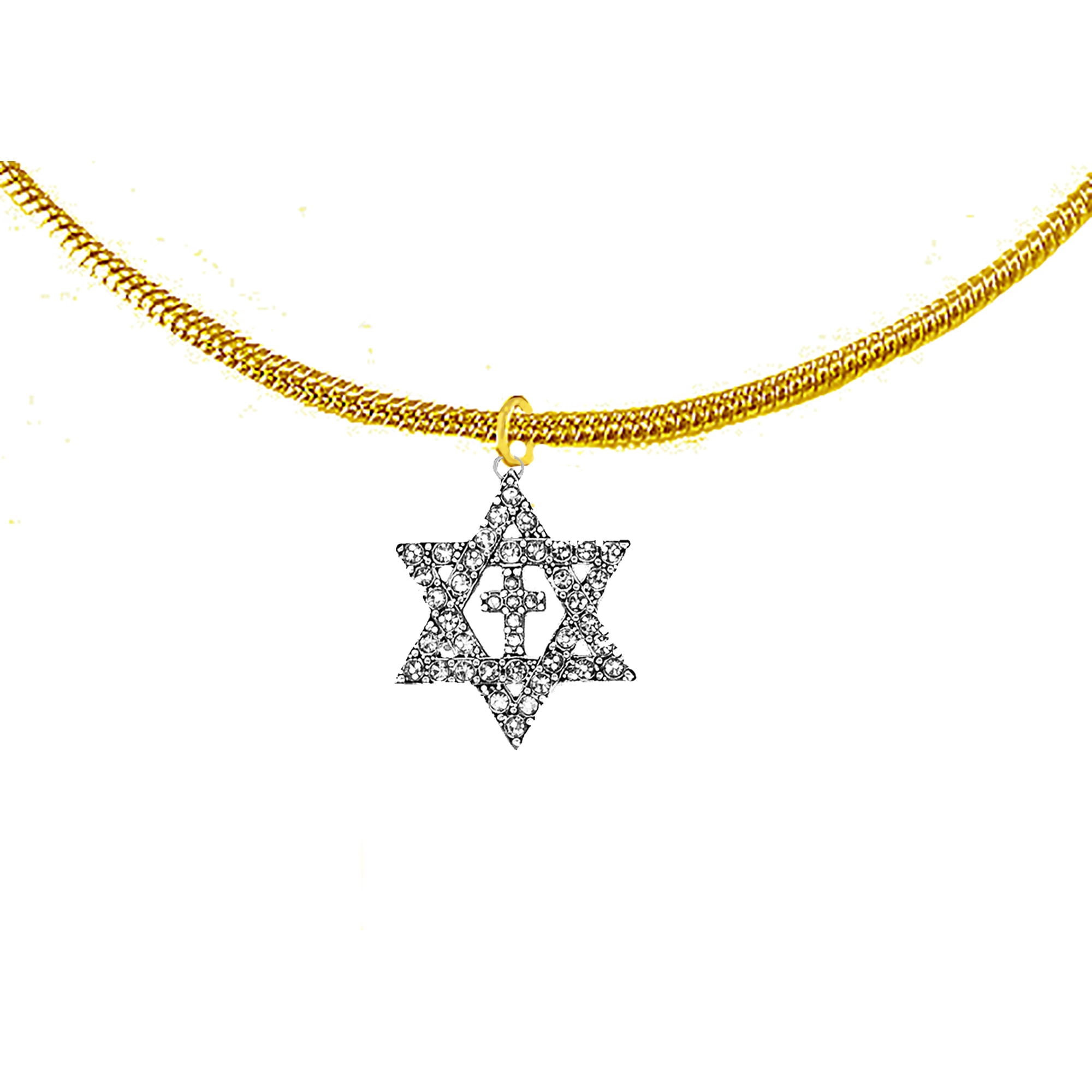 Messianic Christian Austrian Crystal Star Of David,On A Goldtone Snake Chain Necklace. If you do not believe that this jewelry is beautiful when you receive it,simply return it for a full refund