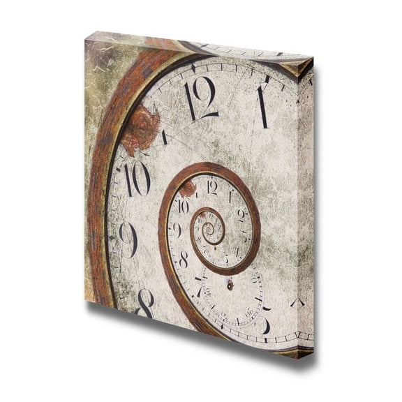 wall26 - Canvas Prints Wall Art - Close-up of a Vintage Rusty Clock Swirl | Modern Wall Decor/Home Decoration Stretched Gallery Canvas Wrap Giclee Print. Ready to Hang - 12" x 12"