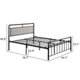 thumbnail image 2 of Wulawind Black Metal Bed Frame, Queen Size Bed With Platform Mattress, Metal Tube And Iron Bed 78.7x54.7x40.8 Inch, 2 of 8