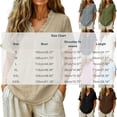 thumbnail image 3 of Admvng Tops for Women Solid Color Soft V Neck Short Sleeve Leisure Blouses, 3 of 8