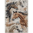 thumbnail image 2 of 3' X 5' Beige Charcoal And Brown Horse Washable Indoor Outdoor Area Rug, 2 of 5