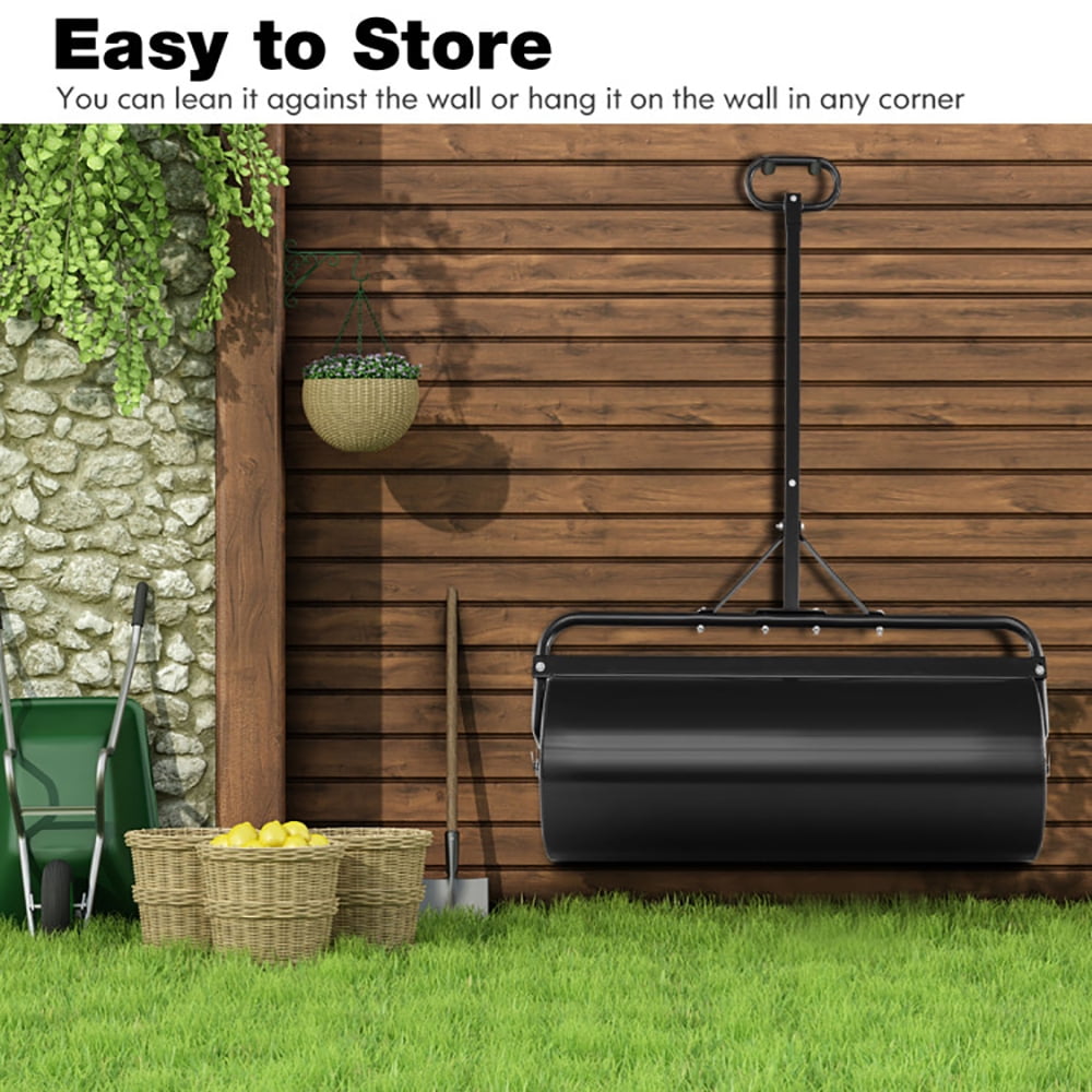 Resenkos Manual Lawn Aerator, Aerator Lawn Tool,39 Inch Wide Push/Tow Lawn Roller-Black
