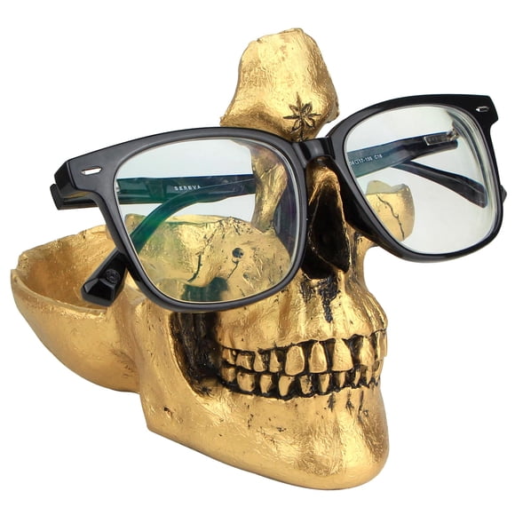 Soporte para Gafas con Cráneo Mrlikale Creativo en Resina Dorada