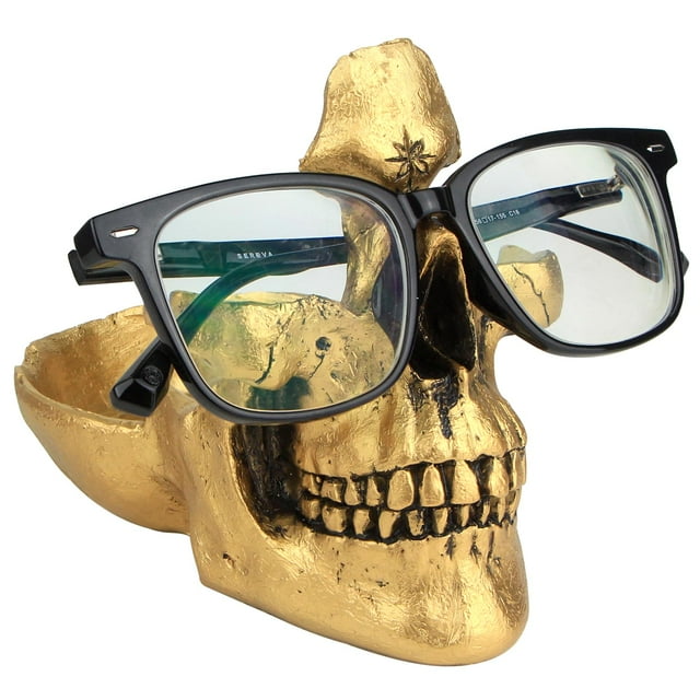 Soporte para Gafas con Cráneo Mrlikale Creativo en Resina Dorada