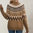 thumbnail image 5 of Women's Knitted Retro Round Neck Loose Pullover Sweater for Fall Winter Timeless Pieces,Khaki,L, 5 of 5
