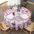 thumbnail image 3 of Pink Breast Cancer Round Tablecloth 60"x60",Wrinkle Wipeable Table Cloth for Kitchen Dining Room Picnic Patio Party, 3 of 6