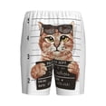 thumbnail image 5 of Easygdp Cat Holding Mugshot Sign Men's Short Pajama Pants, Sleep Shorts, Household Pants, Casual Pants with Pockets - X-Large, 5 of 9