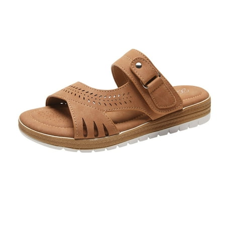 

Gzztg Womans Shoes Women S Low-Heeled Casual Comfortable Sandals Beach Bohemian Retro