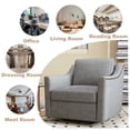 thumbnail image 2 of 360°Swivel Accent Chair, Lounge Sofa with Nail Trim, Living Room Chairs, Bedroom Chair, Vanity Chair, Nursery Glider, Swivel Barrel Chair-Beige/White Accent Chair, 2 of 6