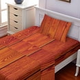 thumbnail image 2 of Ambesonne Rustic Fitted & Top Sheet Set with Sham, Wood Timber Floor Orange, Marigold Paprika Amber, 2 of 5
