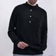 thumbnail image 1 of pstuiky manga larga para hombre, Camisa de manga larga con cuello alto y botones, holgada, informal, de color liso, a la moda, para hombre camisetas de hombre xxl, 1 of 6