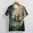 thumbnail image 4 of Cool Horse Women T-Shirt Classic O Neck T-Shirts Short-Sleeve Trendy Animal Print Design Tshirt Casual Clothing, 4 of 5