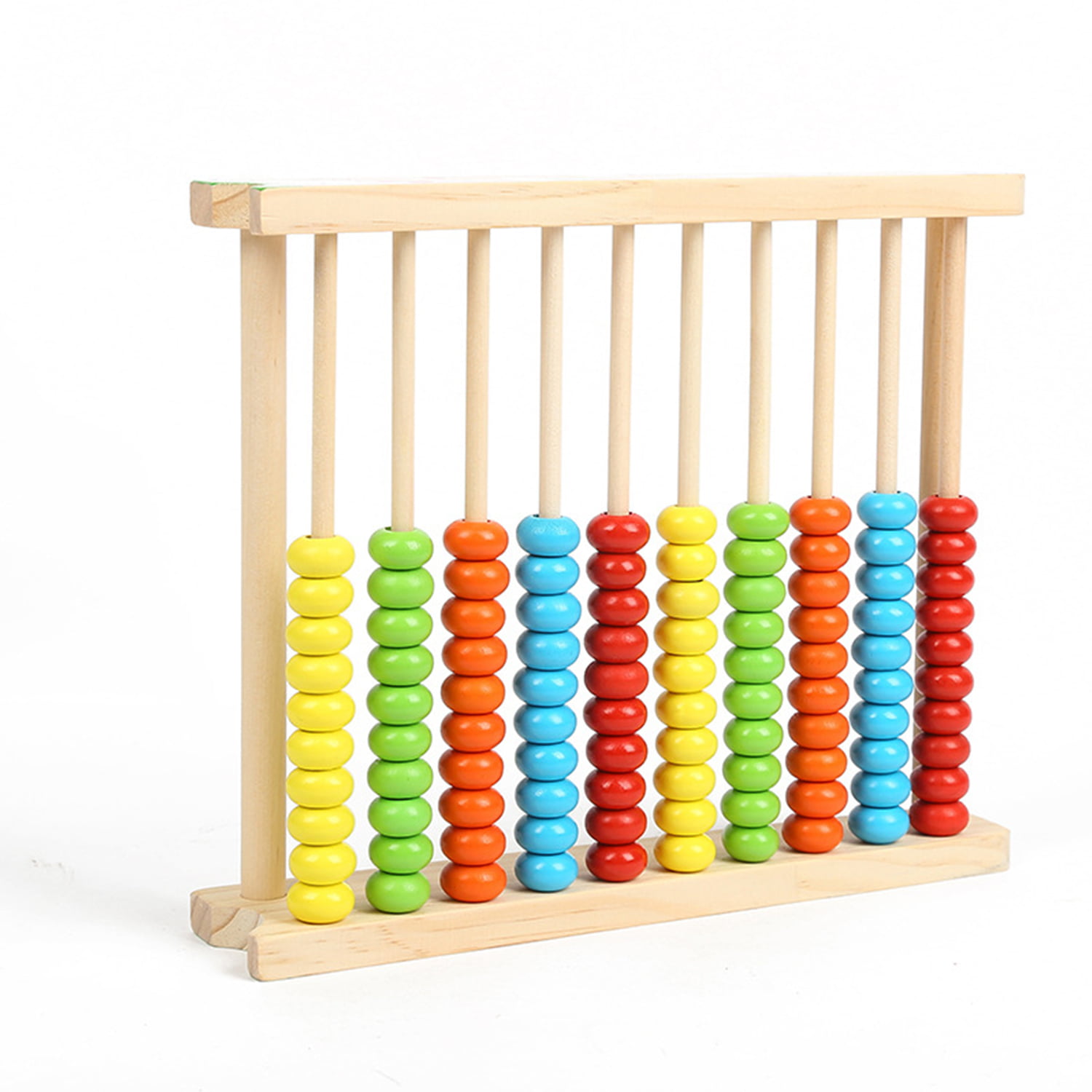 Miniature Counting Frame Wooden Abacus Frame Mathematics Abacus Multi Function Arithmetic Tools Number Style Calculation Tool for Students Teachers 1pc 