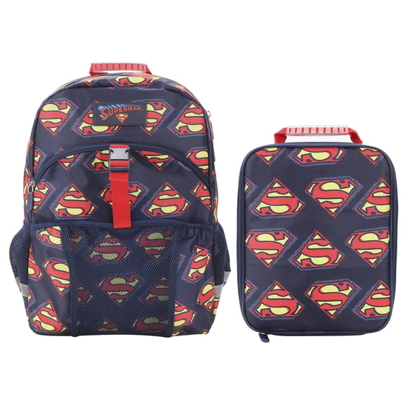 Set de mochila y almuerzo Bioworld Superman Logo 16 pulgadas