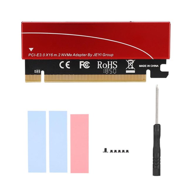 Adaptador De Extensión Nvme M.2 A Pcie3.0 Tarjeta Vertical Con Obleas De Enfriamiento De Gel De Sílice (Rojo) Guardurnaity EL009322-00