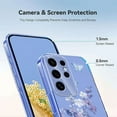 thumbnail image 3 of Compatible with Samsung Galaxy S25 Ultra Case Clear with Flower Design, Cute Soft Silicone TPU Floral Aesthetic Women Girls Transparent Protective Shockproof Anti-Scratch Anti-Yellow Phone Cover, A, 3 of 8