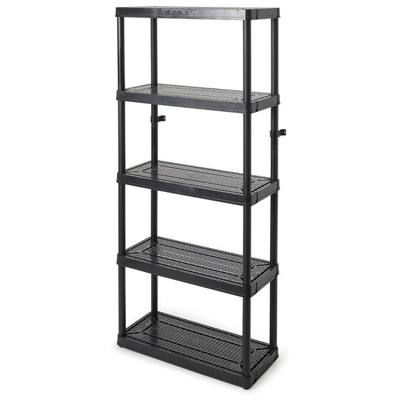 YfulYde 5 Shelf Fixed Height Ventilated Medium Duty Storage Unit 14 x 32 x 72 Organizer System for Home, Garage, Basement, and Laundry, Black