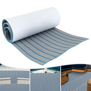 Miumaeov Boat Flooring EVA Foam Decking Sheet Faux Teak Marine Mat Marine Carpet Cooler Tops Seating Non-Slip Self-Adhesive Flooring Material for Motorboat, RV, Yacht, Kayak 95" x 24" (Grey)