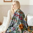thumbnail image 5 of Flannel Fleece Throw Blanket, Soft Large Throw Blanket, Lightweight Cozy Plush Throw Blanket Fit Sofa Bed, 50"x60", Florals, 5 of 7