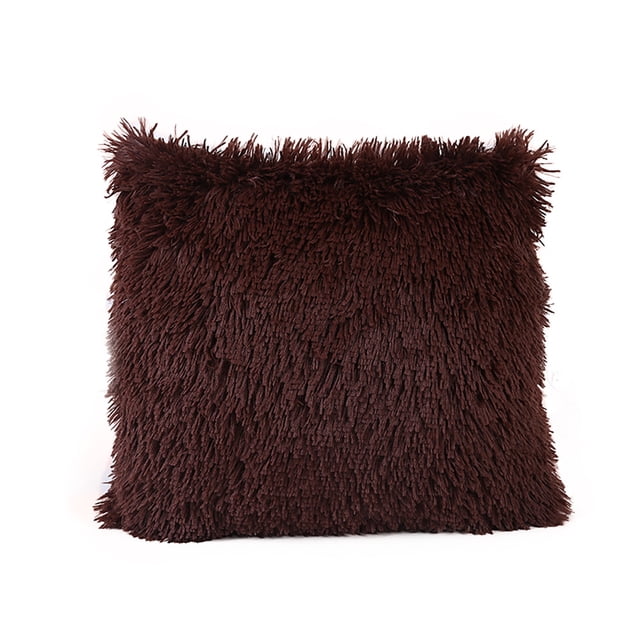 Fiudx Funda de Cojín para Sofá, Diseño Cuadrado, Elegante Color Marrón, Tela Suave y Duradera, Ideal para Decorar El Hogar, Bibliotecas, Cafeterías y Clubes, 43 X 43 Cm.